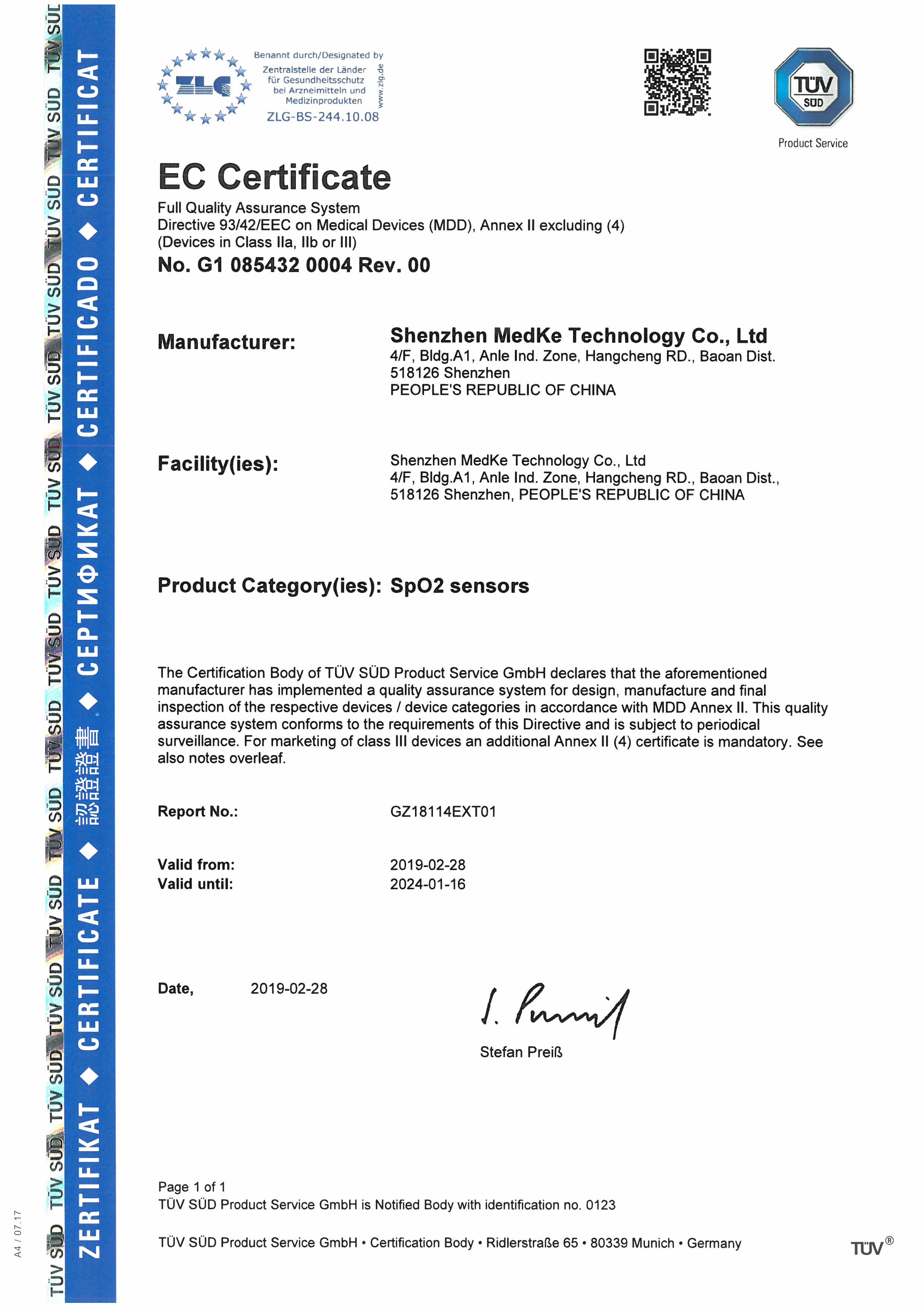 China Shenzhen Medke Technology Co., Ltd. Certificaciones